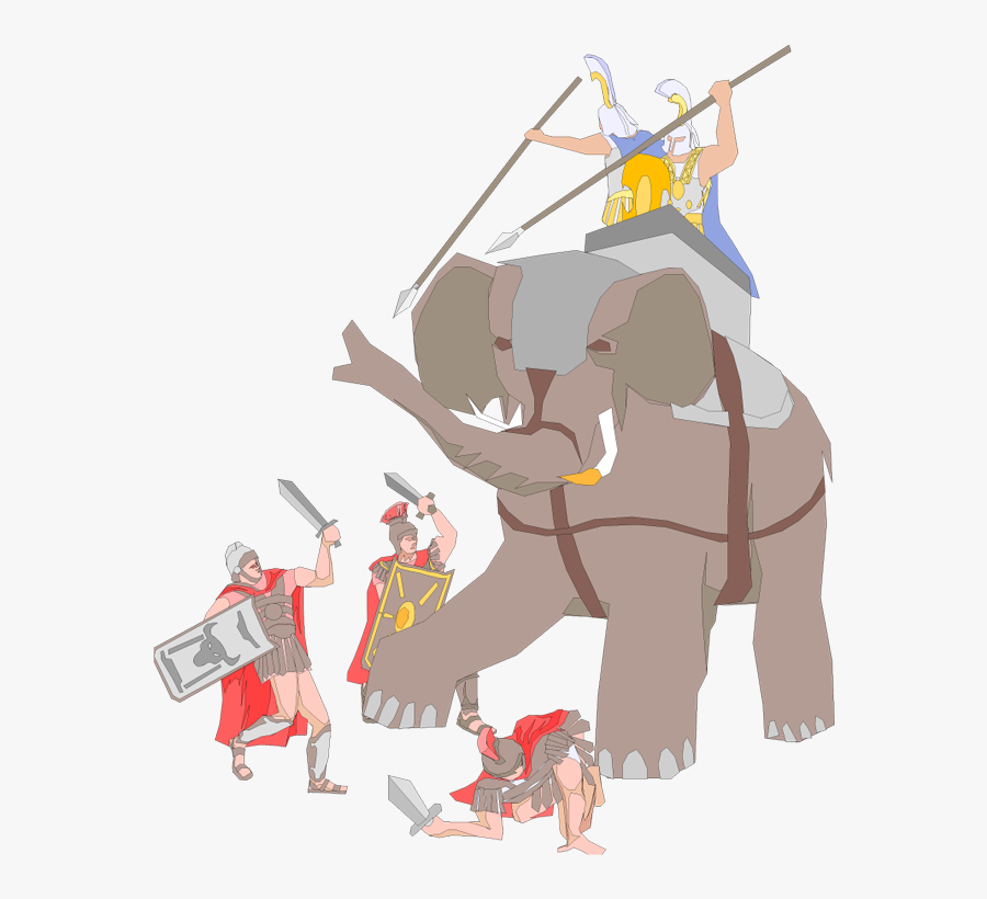 Elephant With Soldiers Image From Www - War Elephant Art Clip, Transparent Clipart