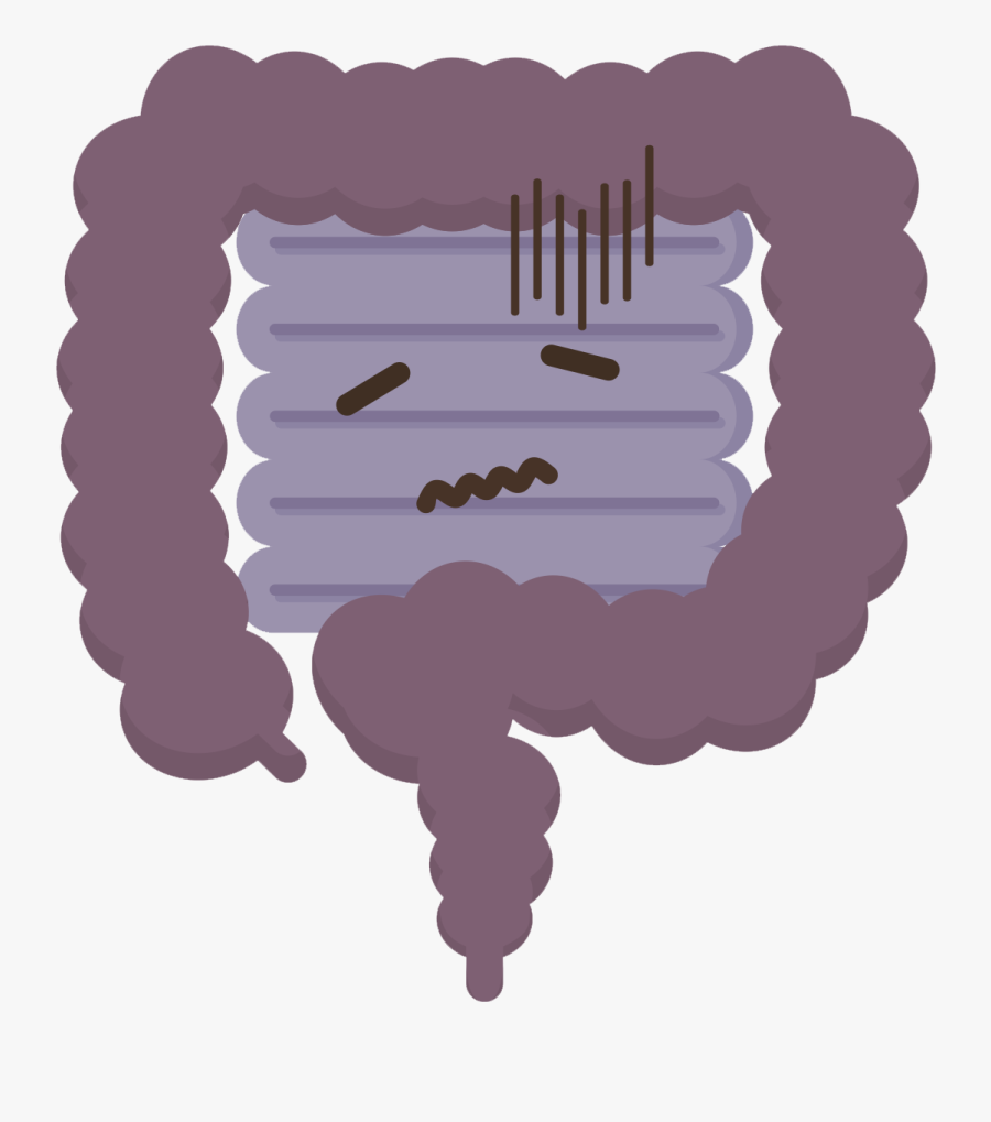 Illustration Of A Sad Bowel - Sindrome Do Intestino Irritavel O Que Posso Comer, Transparent Clipart