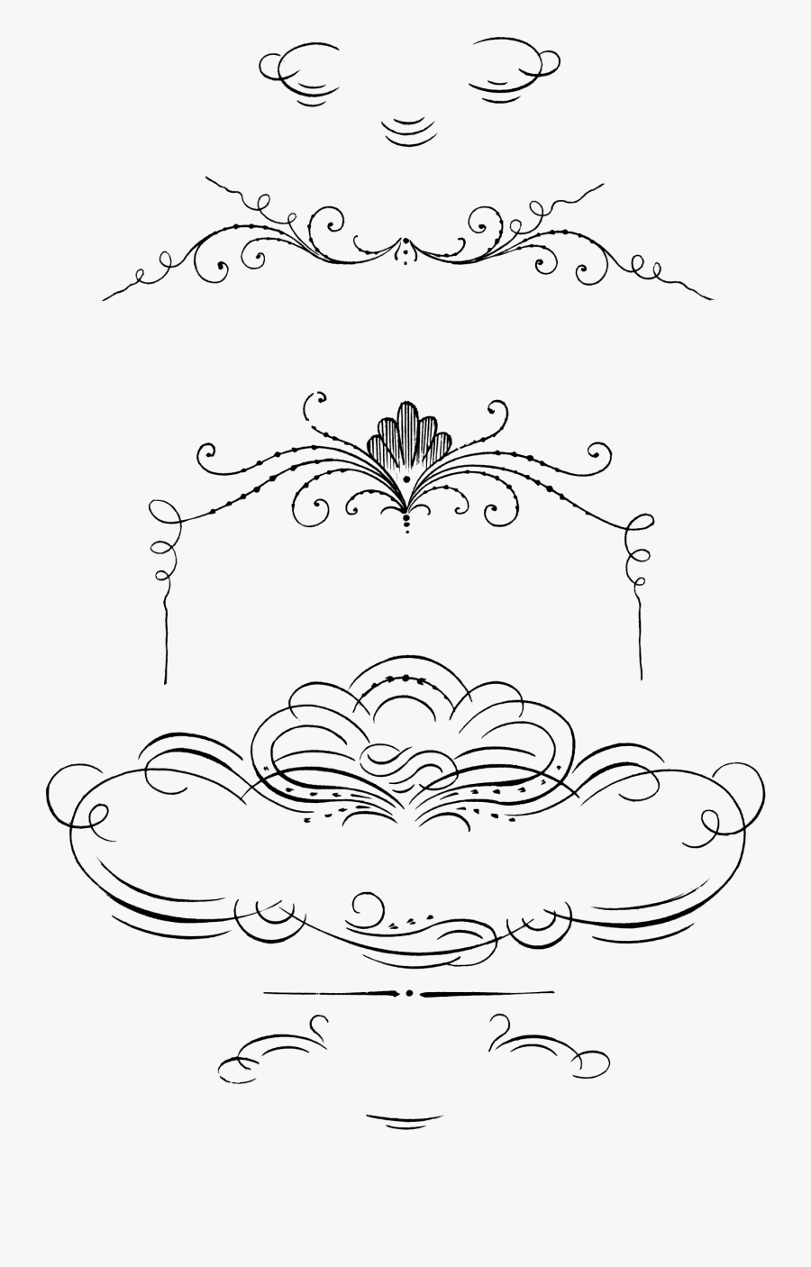 Clip Art Free Clipart More Oh - Border Ornaments Calligraphy Png, Transparent Clipart