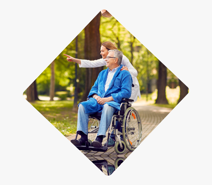 Transparent Old Man Sitting Png - Elderly Man On Wheelchair, Transparent Clipart