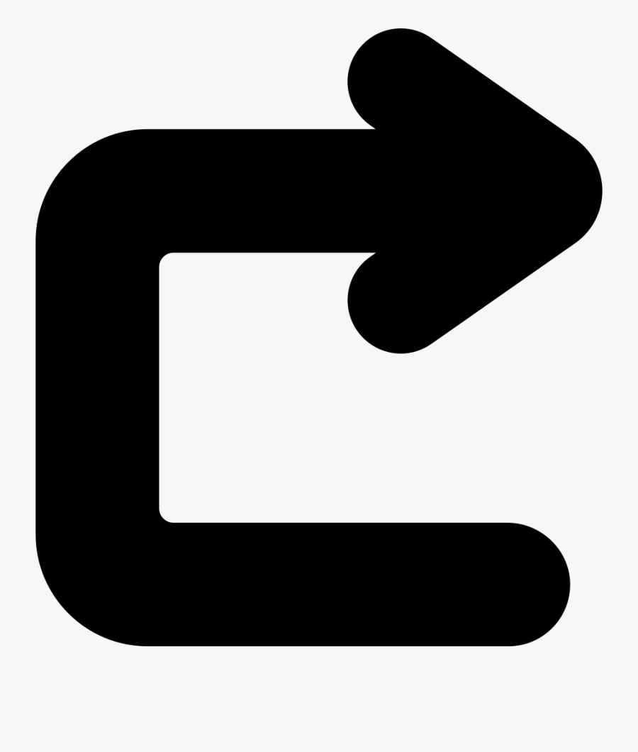 Curved Arrow - Square Curved Arrow, Transparent Clipart