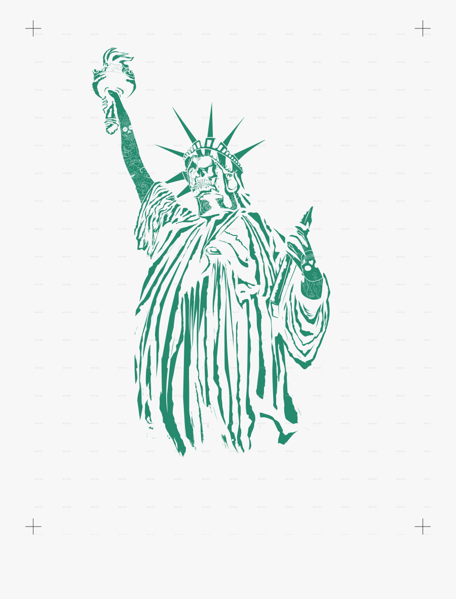 Statue Of Liberty Clipart Skull - Illustration, Transparent Clipart