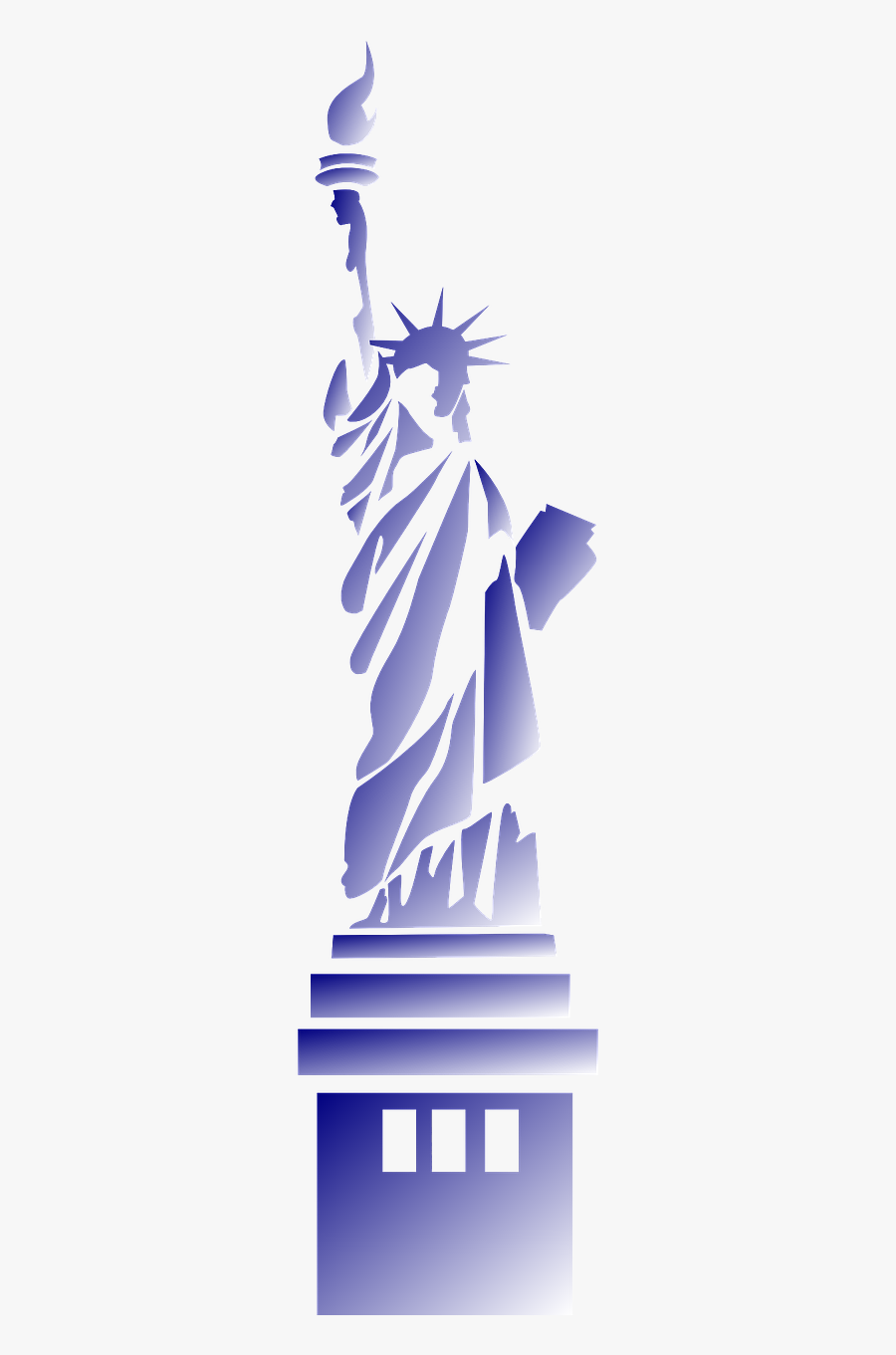 Statue Of Liberty Black And White Png, Transparent Clipart