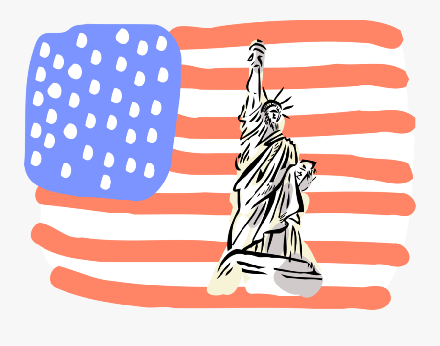 Vector Illustration Of Statue Of Liberty Colossal Neoclassical - Statua Della Libertà Clipart, Transparent Clipart