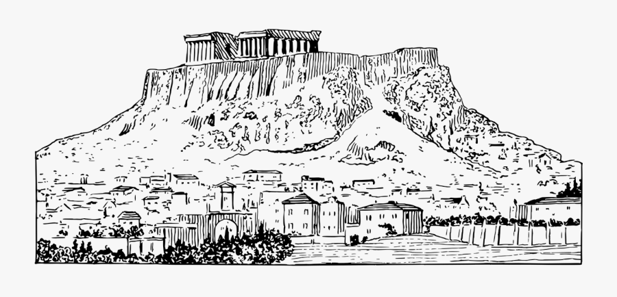 Banner Black And White Stock Of Athens Drawings Sketchbook - Acropolis Clipart, Transparent Clipart