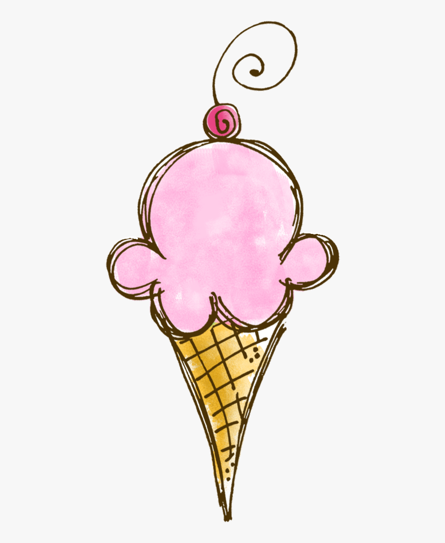 Transparent Sketchbook Clipart - Transparent Ice Cream Watercolor, Transparent Clipart