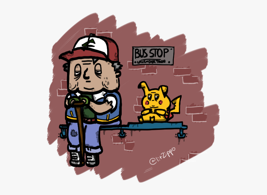 "ash Ketchum And Pikachu As If They Had Actually Aged - Cartoon, Transparent Clipart