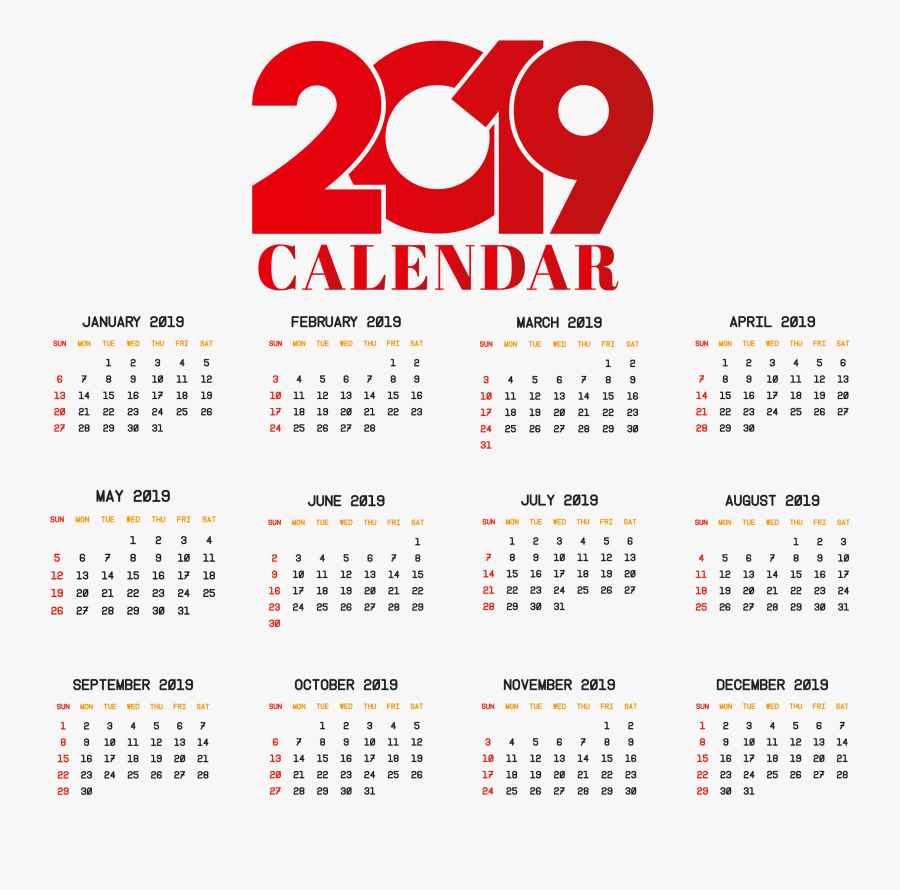 Calendar 2019 Png Image - Calendar 2019 Png Transparent, Transparent Clipart