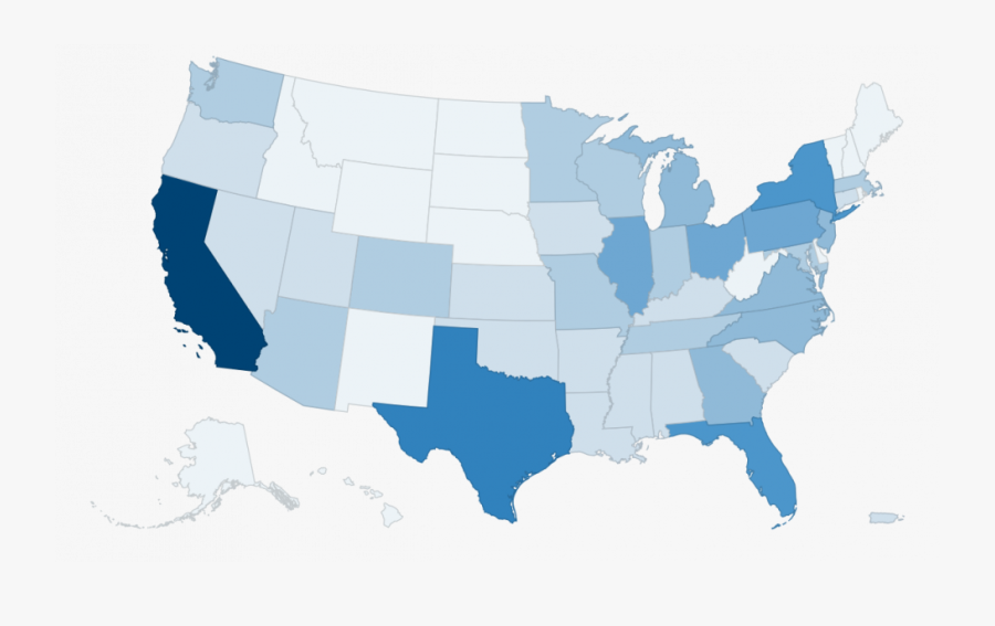 List States And Territories The United Population Small - Us Population By State 2019, Transparent Clipart