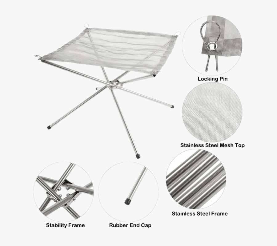 Steel Mesh Fire Pit Details - Folding Table, Transparent Clipart