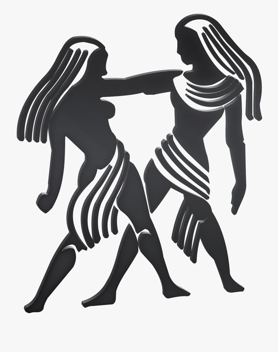 Silhouette,black And Arts,style,art - Gemini Png, Transparent Clipart