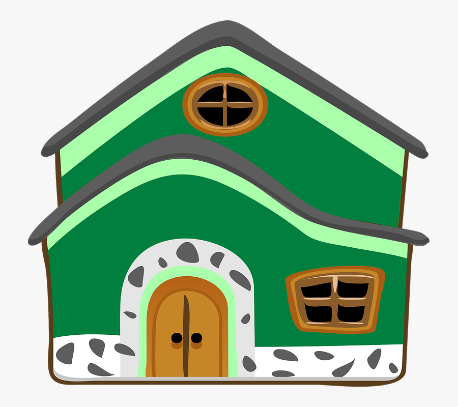 House, Layers, Countryside, Green, Round Windows, Door - Snow White House Clipart, Transparent Clipart