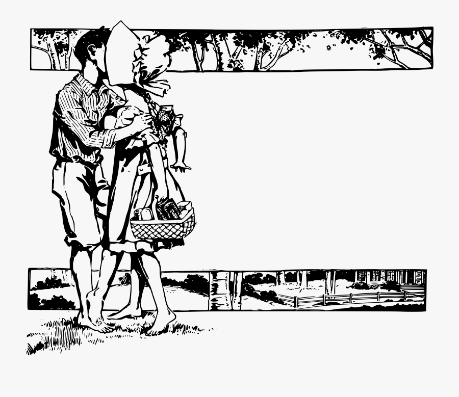 Art,monochrome Photography,text - Couple Frame Png Transparent, Transparent Clipart