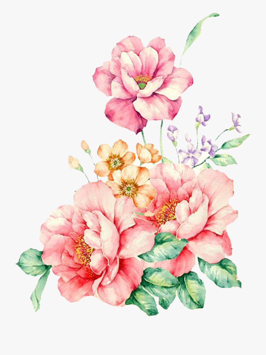 Pink Decorative Flower Watercolor Flowers Painting - Flower Paint Png, Transparent Clipart