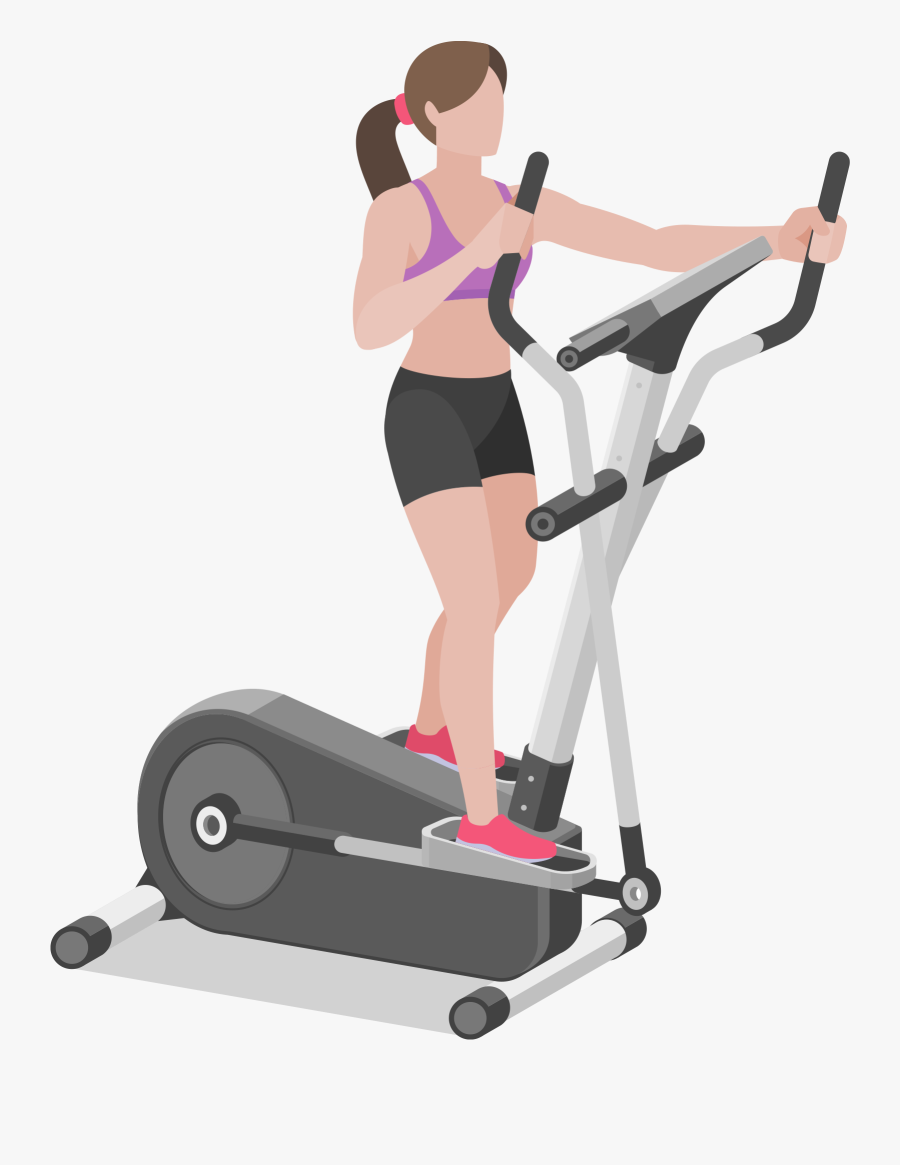 Gyming Girl Png - Elliptical Trainer, Transparent Clipart
