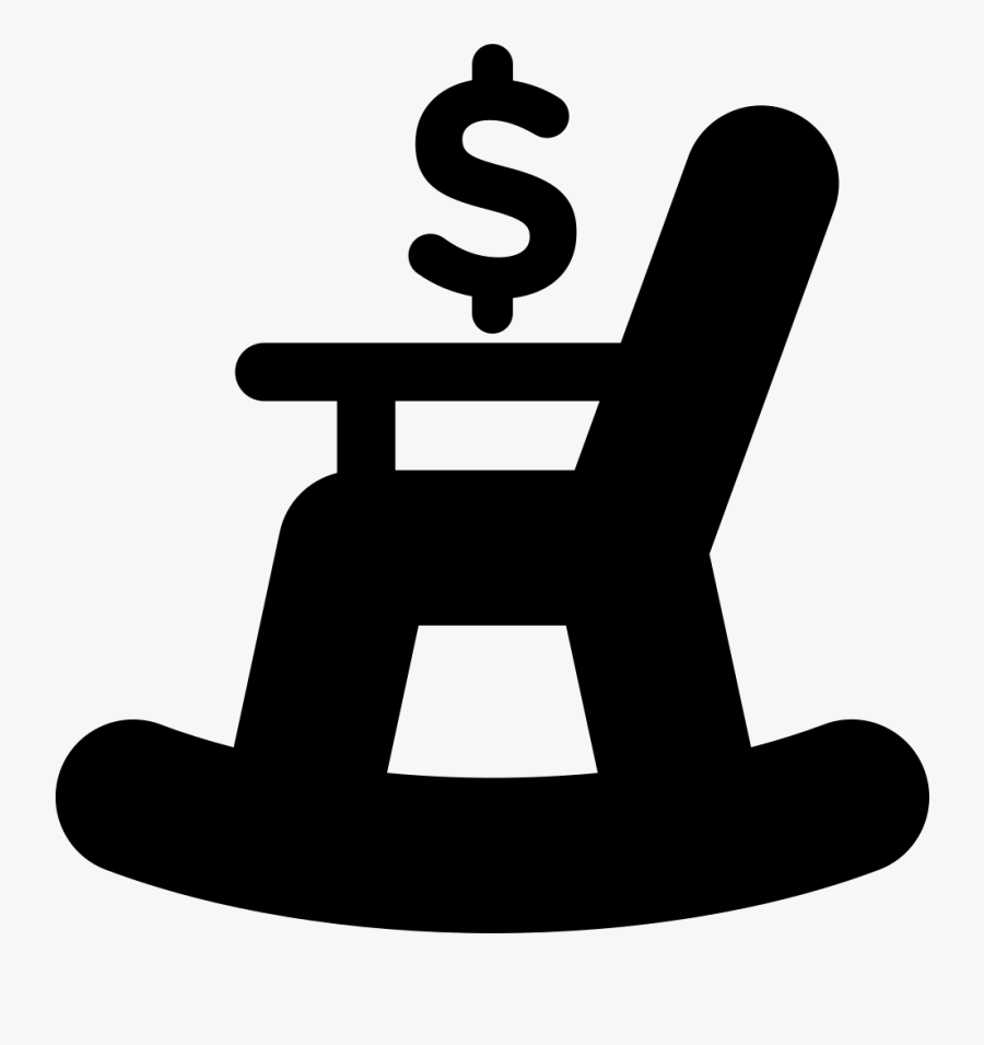 Rocking Chair With Dollar Sign Silhouette - Retirement Icon Svg, Transparent Clipart