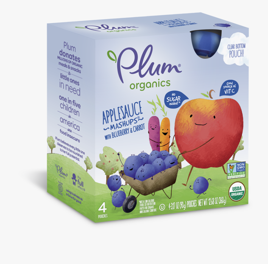 Plum Organics Applesauce W Blueberry & Carrot, Transparent Clipart