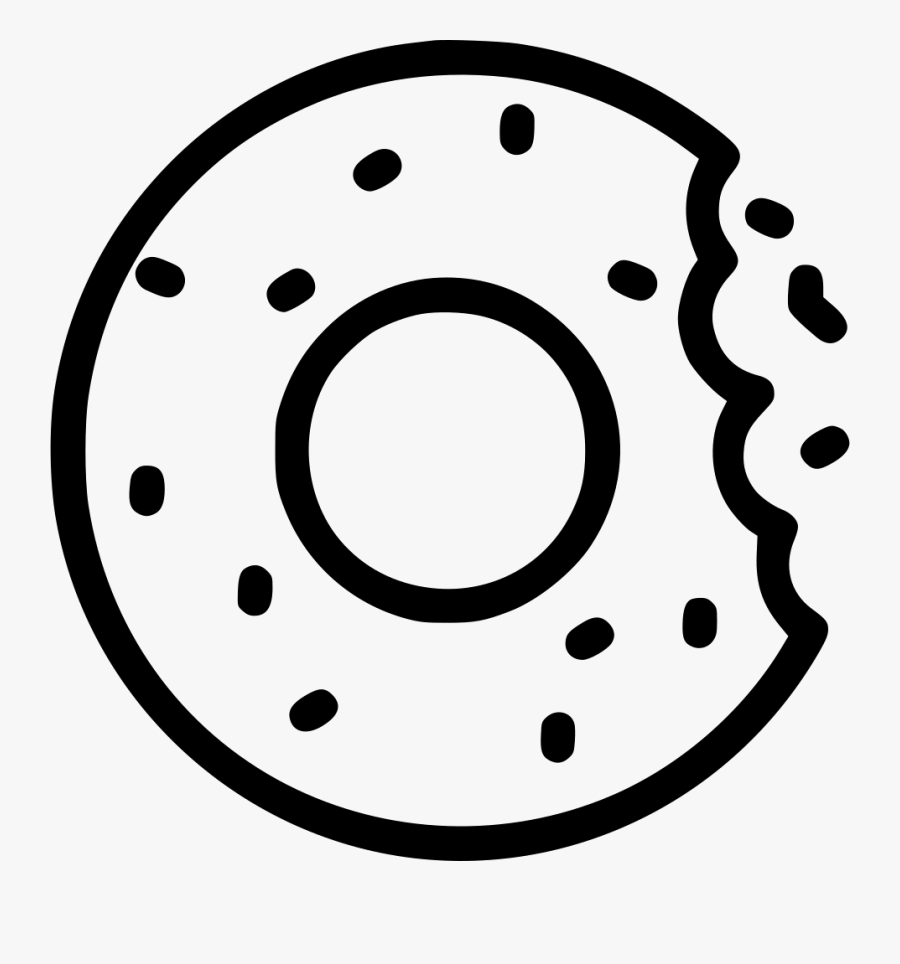 Doughnut Cookie Desert Sweets - Donut Png Black And White, Transparent Clipart