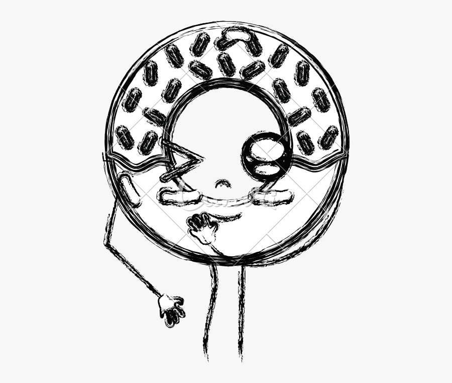 Donuts Vector Black And White - Sketch, Transparent Clipart