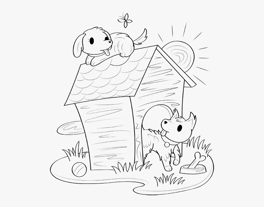 Png Free Free Printable Dog House - Dog With Dog House Coloring, Transparent Clipart