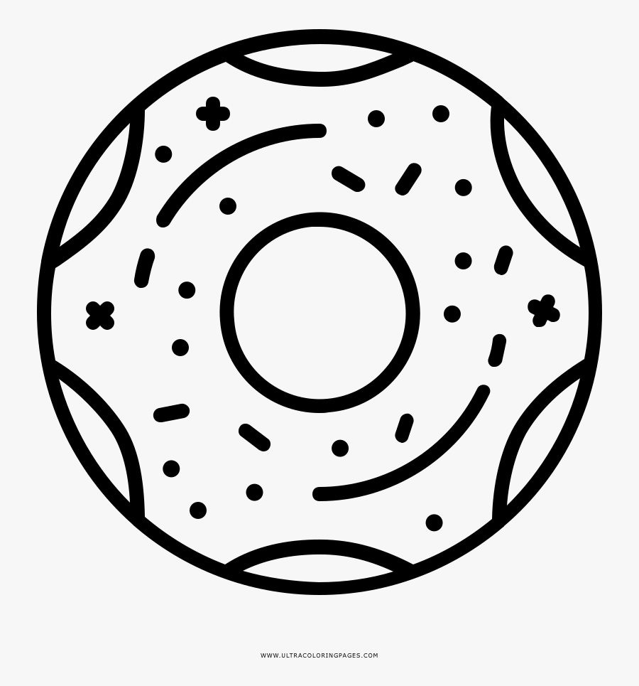 Doughnut Coloring Page, Transparent Clipart