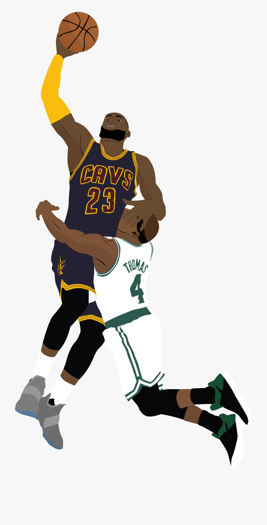 Lebron James Dunk On Isaiah T - Lebron James Dunk Art, Transparent Clipart