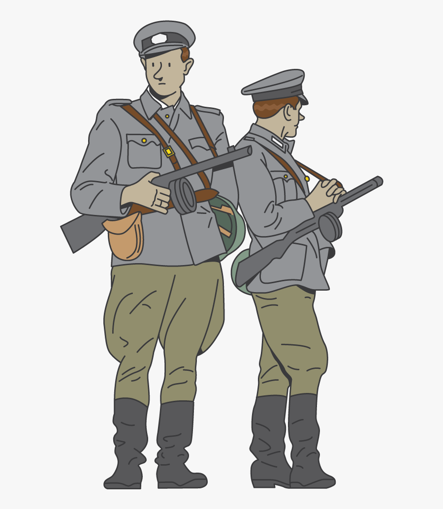 Clip Art Soldiers From World War - World War 2 Soldier Vector, Transparent Clipart