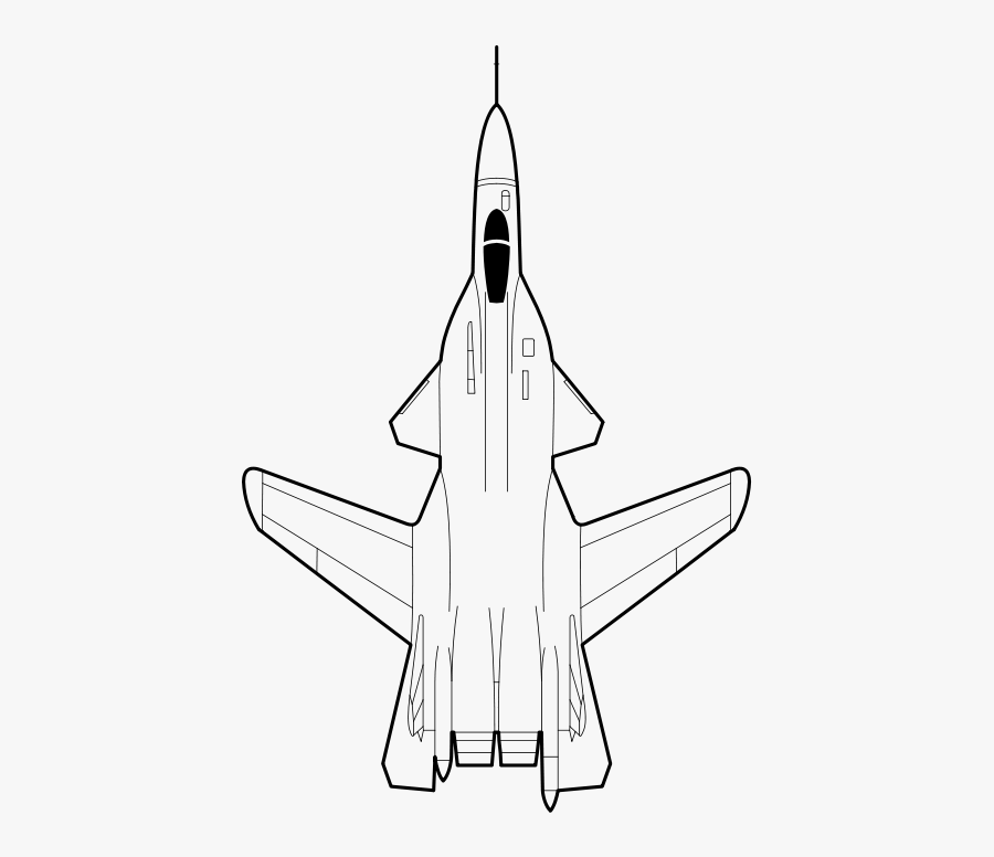 Planes Drawing Outline Transparent Png Clipart Free - Su 47 Outline, Transparent Clipart