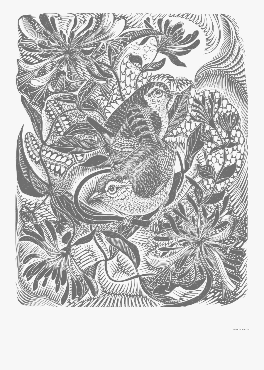 Forest Clipart Black And White - Wood Engraving, Transparent Clipart