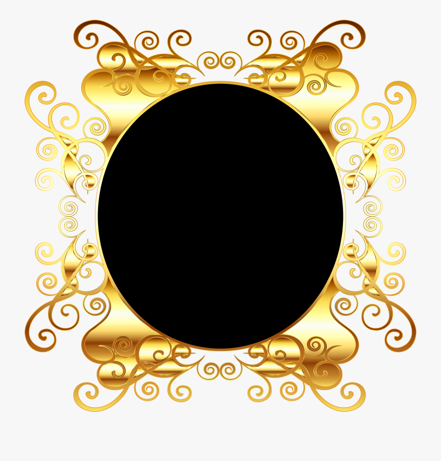 Transparent Flourish Clipart - Transparent Background Gold Border, Transparent Clipart