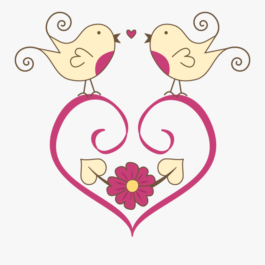 Simple Heart Flourish, Transparent Clipart