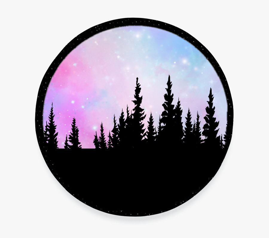 #ecologic #eco #logic #forest #tree #trees #moon #galaxy - Forest Silhouette No Background, Transparent Clipart