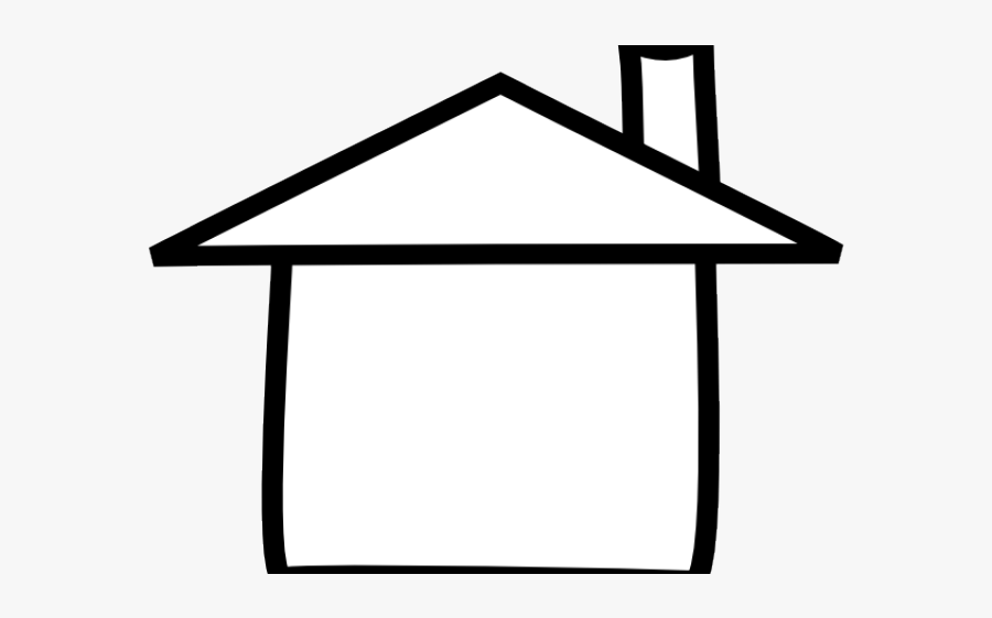 Cartoon Black And White House Outline, Transparent Clipart