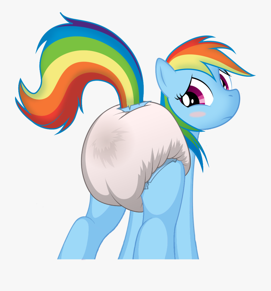 Fluffyxai, Blushing, Blush Sticker, Character Swap, - Rainbow Dash In Messy Diapers, Transparent Clipart