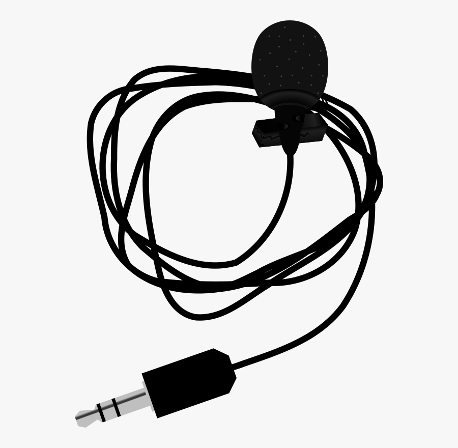 Transparent Microphone With Cord Png - Collar Mic Png, Transparent Clipart