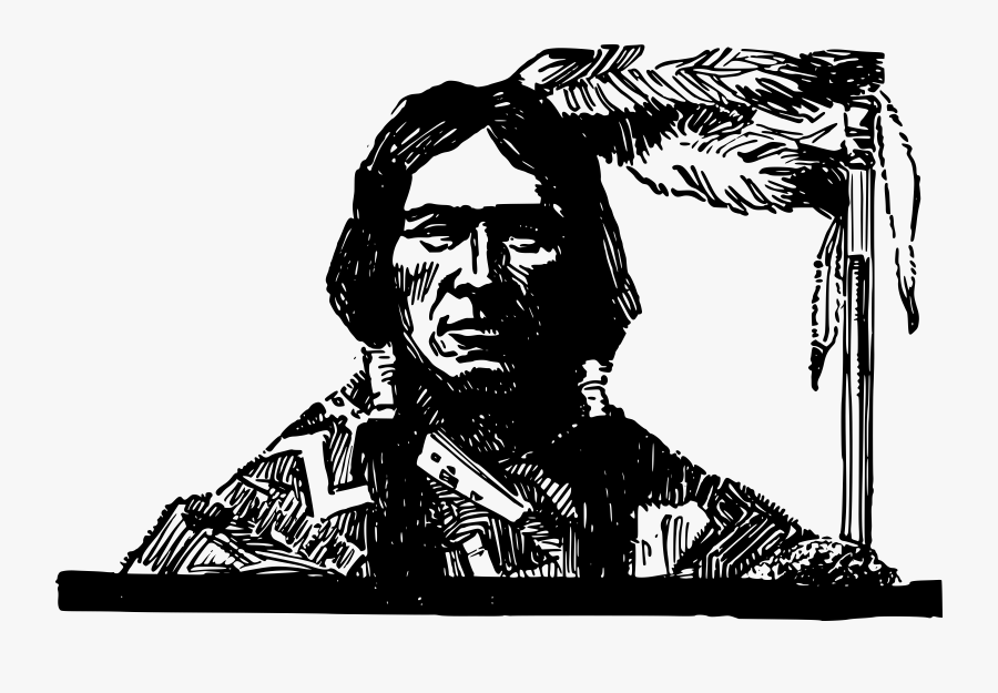 Transparent Native American People Clipart - First Nations Man Drawing, Transparent Clipart