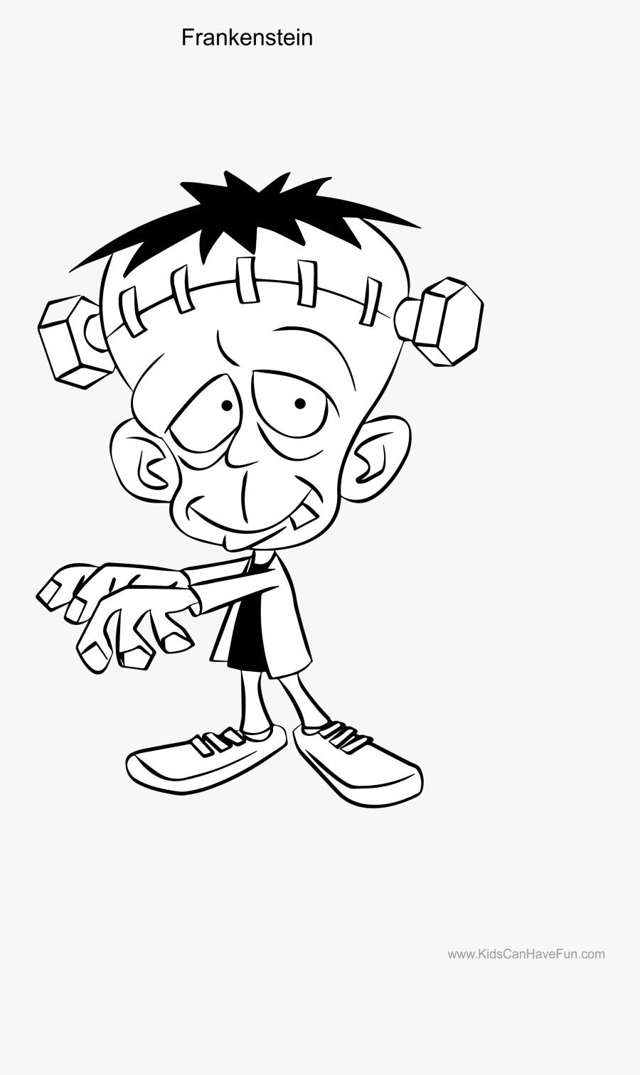 Broom Clipart Colouring Page - Frankenstein Drawing, Transparent Clipart