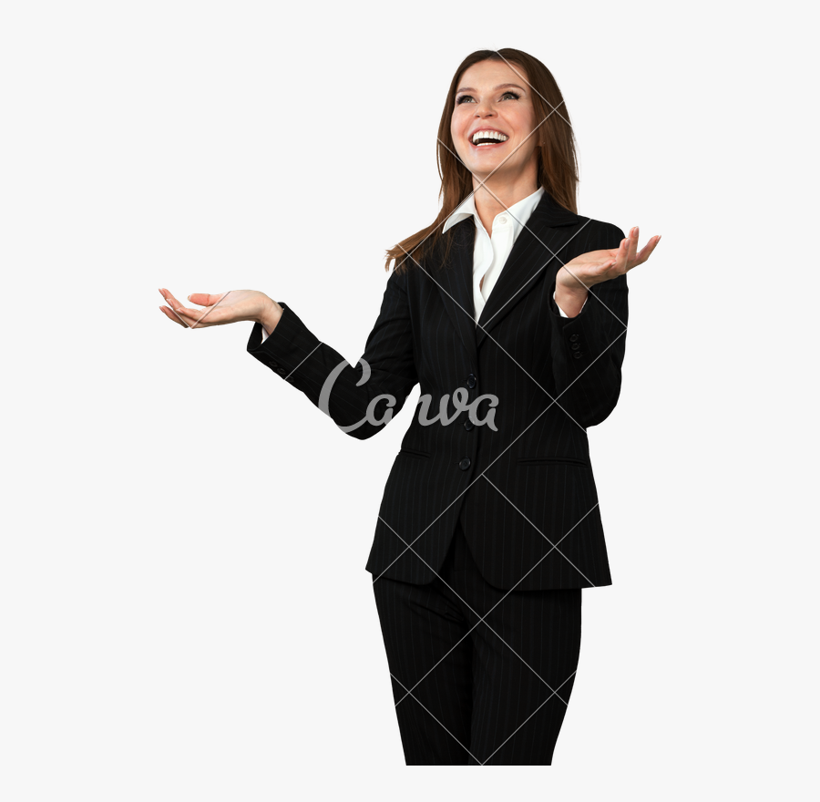 Clip Art Businesswoman With Arms Open - Girl, Transparent Clipart