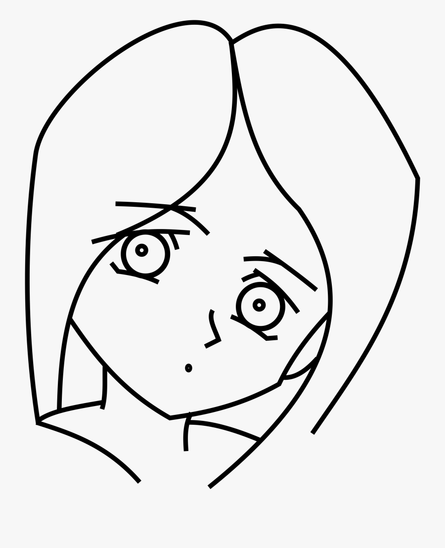 Cliparts For Free Download Eye Clipart Outline And - Cartoon Girl Face Outline, Transparent Clipart