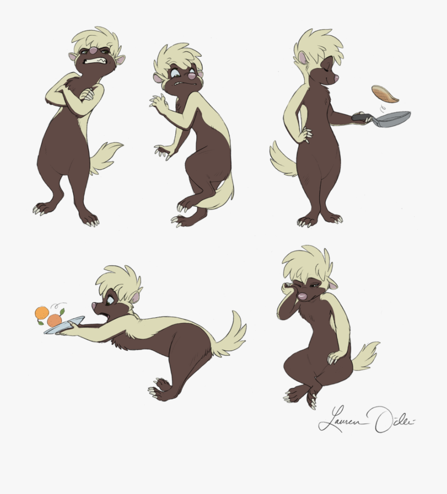 Honey Badger Anthro, Transparent Clipart
