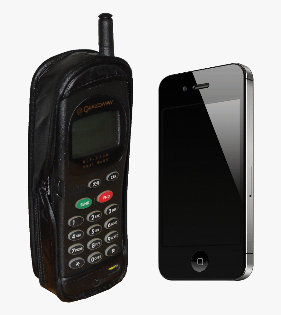 Clip Art Looking Back On Years - Oldest Phone Vs Newest Phone, Transparent Clipart