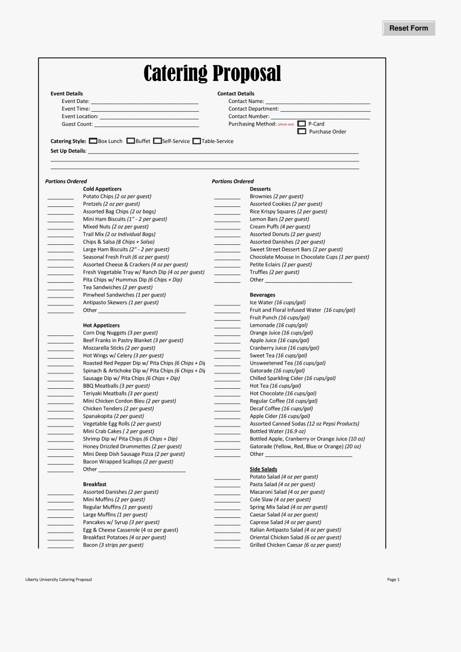 Clip Art Proposal At Allbusinesstemplates Com - Example Of A Catering Proposal, Transparent Clipart