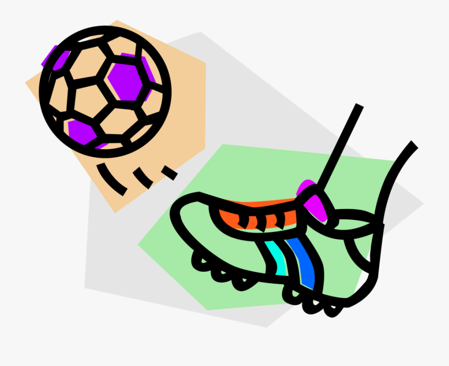 Transparent Soccer Ball And Cleats Clipart - Cartoon Football Boot, Transparent Clipart
