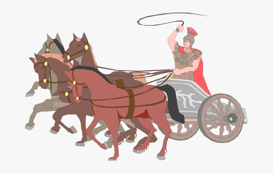 Horses With Man And Chariot Image From Www - Non Chronological Report Romans, Transparent Clipart