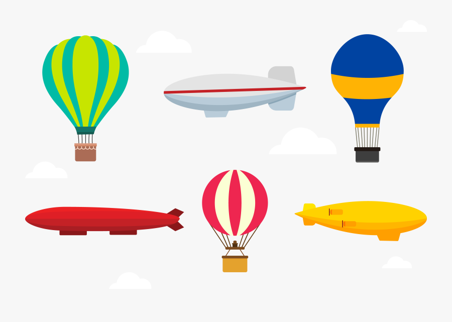 Clip Art Transparent Balloon Rocket Set Transprent - Hot Air Balloon, Transparent Clipart