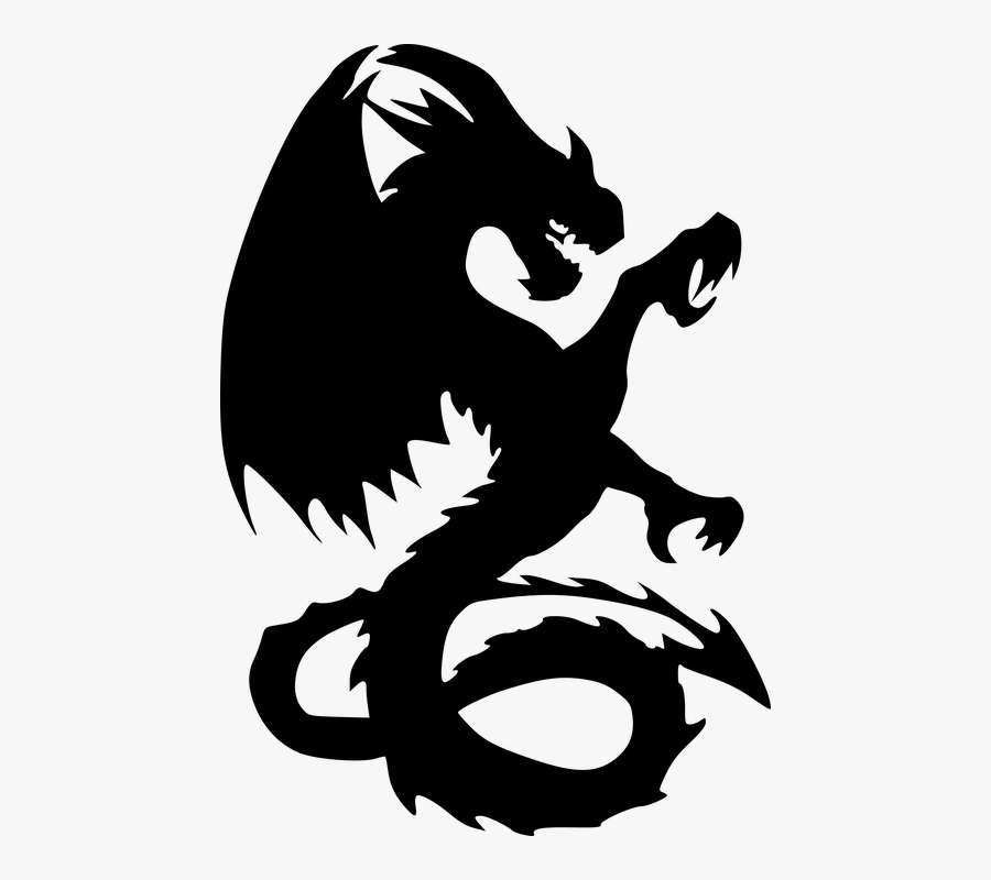 Drake Clipart Dragon - Dragon Silhouette, Transparent Clipart