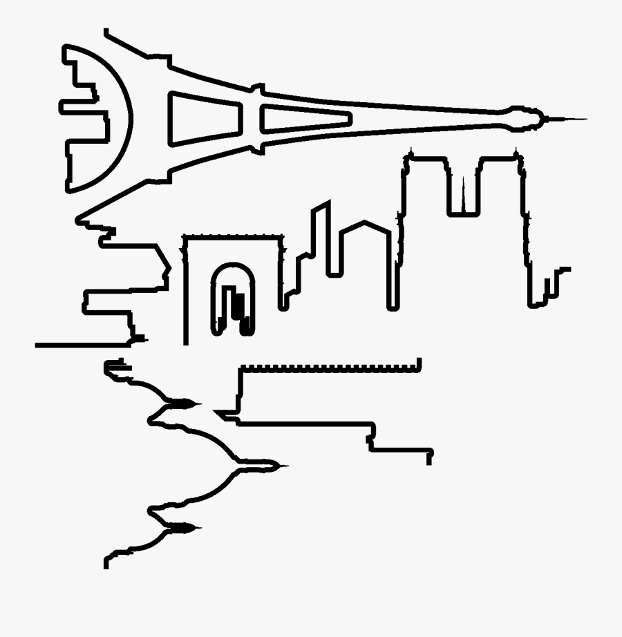 Sticker Skyline Paris Design Ambiance Sticker Sand - Drawing, Transparent Clipart