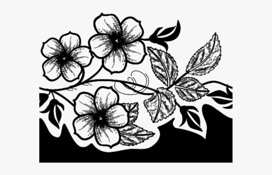 Transparent Flowers Clipart Black And White - Flower Vector Png, Transparent Clipart