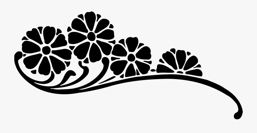 Black And White Flower Clipart Png, Transparent Clipart