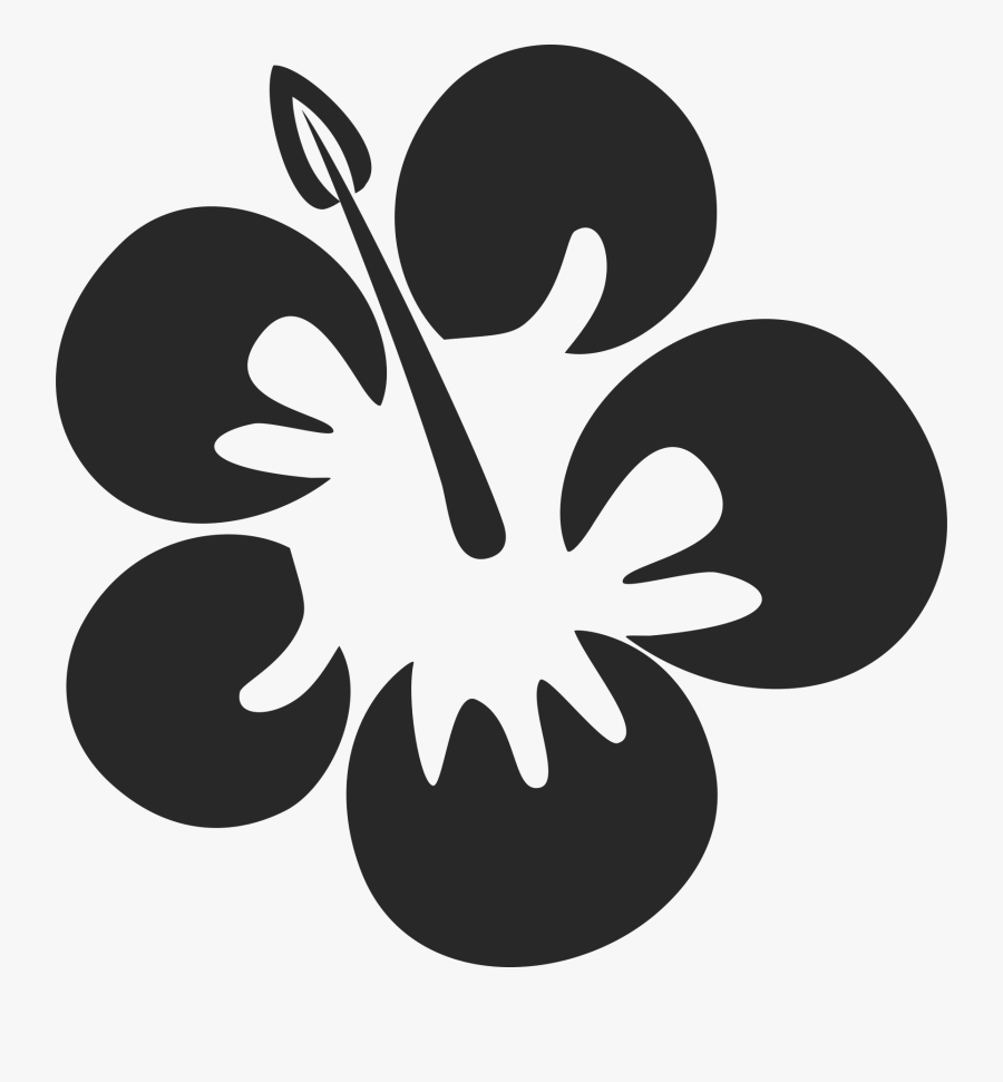Clip Art Hibiscus Silhouette - Hibiscus Silhouette, Transparent Clipart